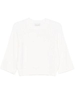 forte_forte Ribbed Short-Sleeve Knit Top - White