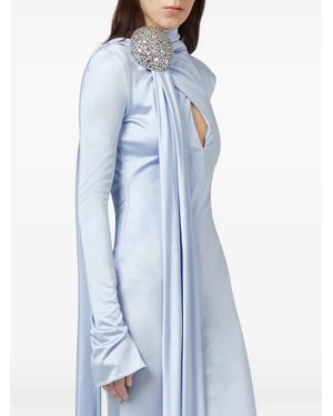 GIUSEPPE DI MORABITO Crystal-Embellished Draped Maxi Dress - Blue