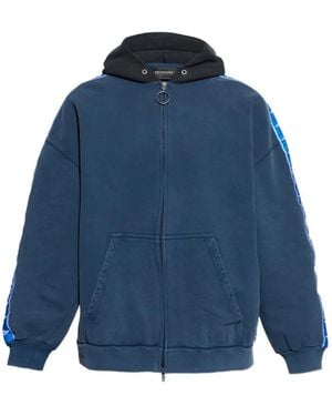 Balenciaga Hoodie Met Rits - Blauw