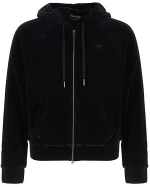 Tom Ford Zip-Up Long-Sleeve Hoodie - Black