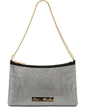 Love Moschino Crystal-Embellished Chain Shoulder Bag - Gray