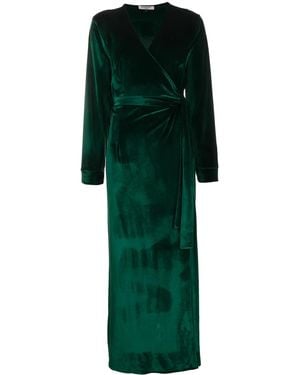 Gilda & Pearl Long-Length Belted Robe - Green