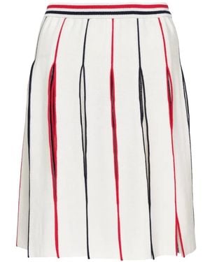Thom Browne Crochet-Stitch Variegated-Stripe Skirt - Red