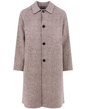 Amaranto Raglan-Sleeve Herringbone Coat - Gray