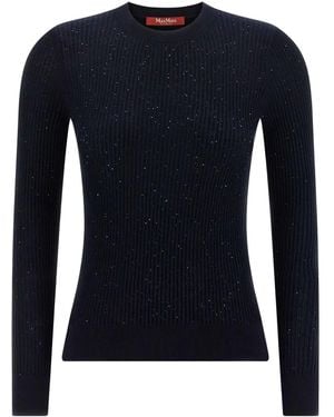 Max Mara Marabu Sequin-Embellished Jumper - Blue
