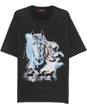 LỰU ĐẠN Camiseta con motivo gráfico de caballo - Negro