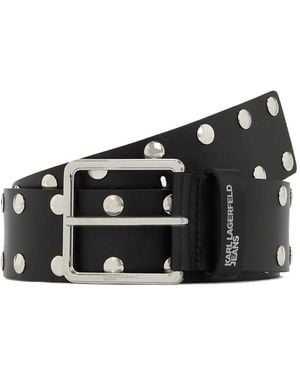 Karl Lagerfeld Stud-Embellished Belt - Black