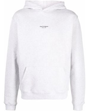 Axel Arigato Logo-Print Organic-Cotton Hoodie - White
