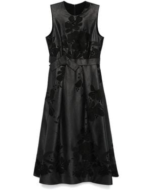 Elie Saab Floral-Embroidered Maxi Dress - Black