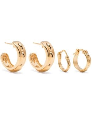 La Manso Logo-Engraved Hoops - Metallic