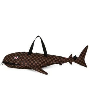 Sprayground Bolso De Viaje Shark Bubble Check - Marrón