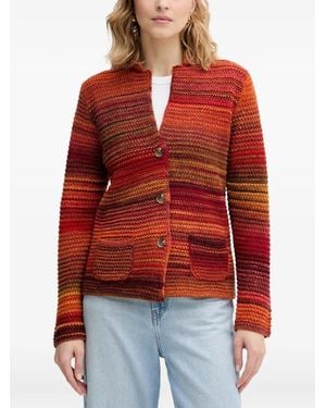 Benetton Cardigan En Maille À Rayures - Red
