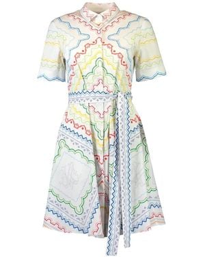 Mary Katrantzou Chima Geometric-Print Mini Dress - Blue