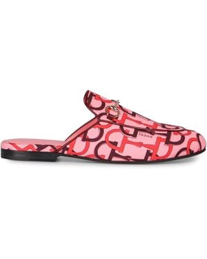 Gucci Horsebit Muiltjes Met Monogram - Roze