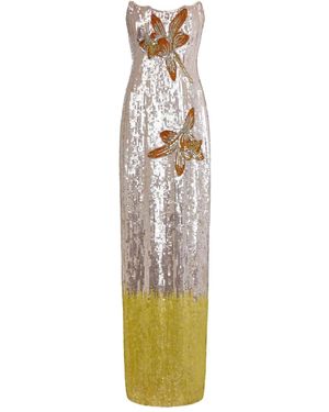 Markarian Esperanza Strapless Jurk Met Pailletten - Metallic