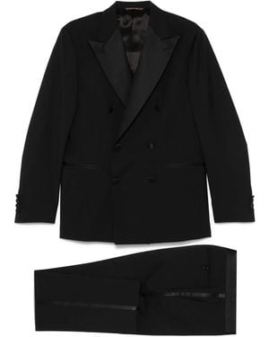 Canali Satin-Trim Suit - Black
