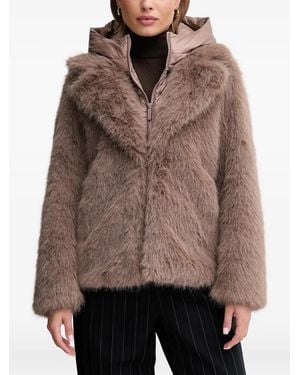 Bomboogie Paris Hooded Faux-Fur Jacket - Brown