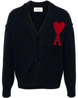 Ami Paris Ami De Coeur Lana Cardigan - Blu