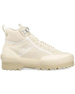 Napapijri X Superga Lace-Up Lug-Sole Trainers - Natural
