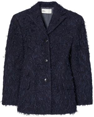 Tory Burch Textured Wool Blazer - Blue