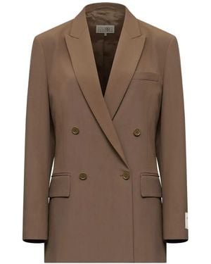 MM6 by Maison Margiela Wool Blend Suit Jacket - Brown