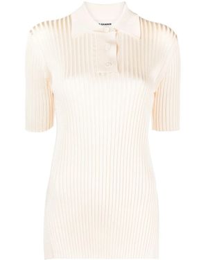 Jil Sander ワイドリブ ポロシャツ - ナチュラル
