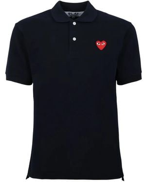COMME DES GARÇONS PLAY Heart-Patch Polo Shirt - Black