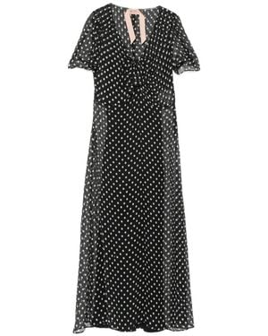 N°21 Gepunktetes Midikleid - Schwarz
