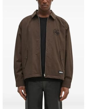 Neighborhood Embroidered-Logo Jacket - Brown