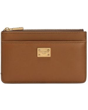 Dolce & Gabbana Plongé Calfskin Card Holder - Brown