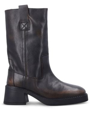 Miista Inaya Calf Leather Ankle Boots - Black