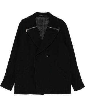 D HYGEN Tweed Peacoat - Black