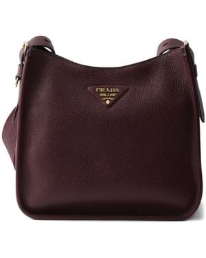 Prada Triangle-Logo Shoulder Bag - Purple