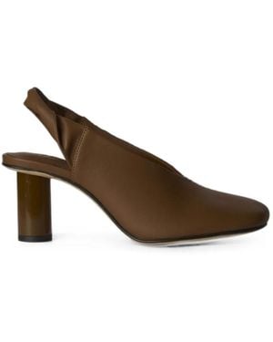 JVAM Slingback Square-Toe Court Shoes - Brown