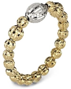 Desmo Anillo Crystal Con Cuentas De 2 Elementos - Metálico