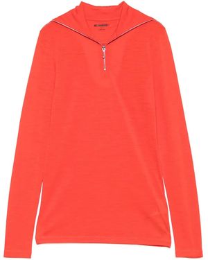 Jil Sander High-Neck Zip-Front Sweatshirt - Red