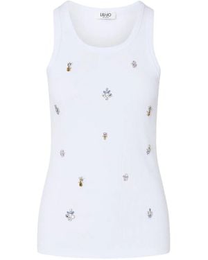 Liu Jo T-Shirt With Jewel Decoration - White