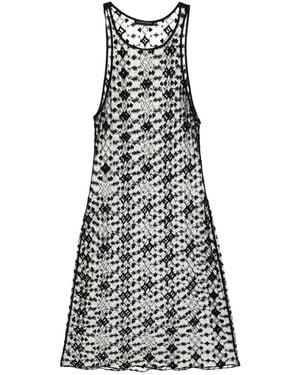 Kiki de Montparnasse Diamante-Embroidered Midi Dress - White
