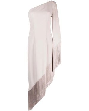 Taller Marmo Aventador Fringed One-Shoulder Dress - White