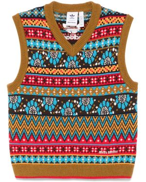 adidas X Wales Bonner Intarsia-Knit Vest - Red