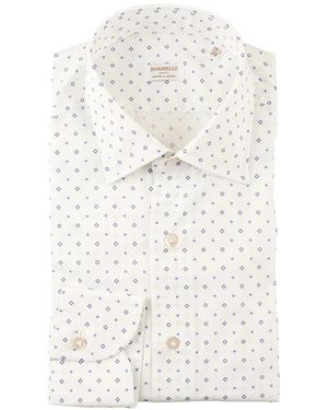 Borriello Geometric-Print Cotton Shirt - White