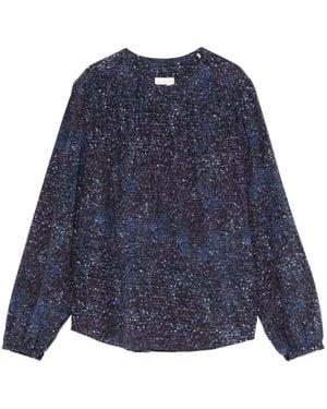 Isabel Marant Speckled Pleated Blouse - Blue