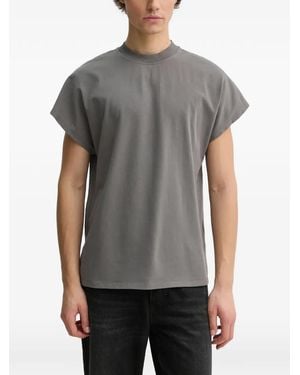 Won Hundred Creed Ribbed-Trim Cap-Sleeve T-Shirt - Grey