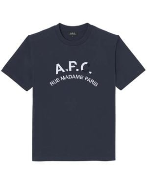 A.P.C. Graphic-Print T-Shirt - Blue
