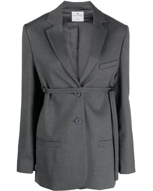 Courreges Tailored Belted Blazer - Black