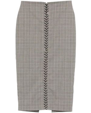 Ludovic de Saint Sernin Check-Pattern Drawstring Skirt - Grey