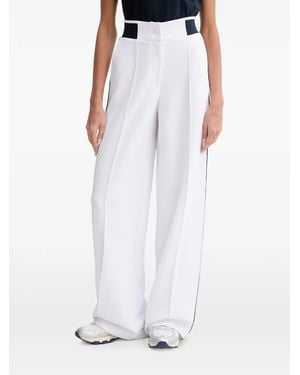 Guess Wide-Leg Side-Stripe Track Pants - White