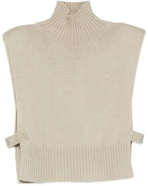 Patrizia Pepe Ribbed Vest - Natural