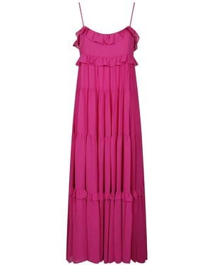 Michael Kors Tiered-Ruffles Midi Dress - Pink