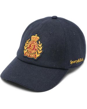 Sporty & Rich Ny Logo-Patch Baseball Cap - Blue